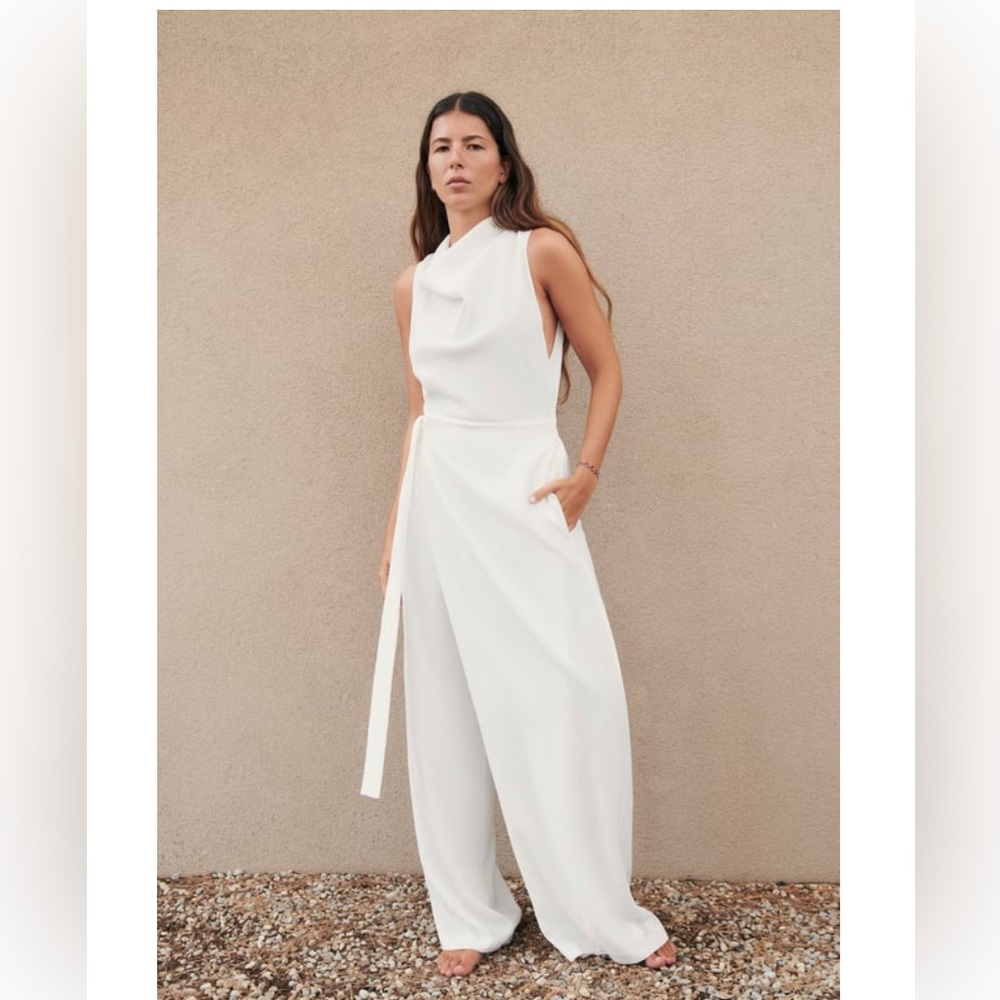 FLOWY WRAP FRONT JUMPSUIT